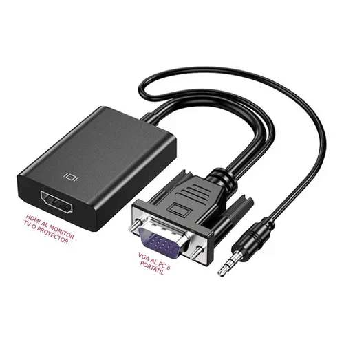 Cable 2m Adaptador VGA a HDMI - Conversores de Señal de Vídeo